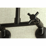 Concord Double-Handle 2-Hole Wall-Mount Bridge Kitchen Faucet