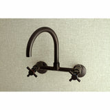 Concord Double-Handle 2-Hole Wall-Mount Bridge Kitchen Faucet