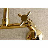 Concord Double-Handle 2-Hole Wall-Mount Bridge Kitchen Faucet