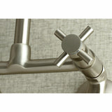 Concord Double-Handle 2-Hole Wall-Mount Bridge Kitchen Faucet