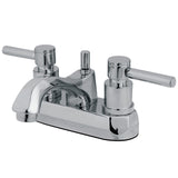 Concord Double-Handle 3-Hole Deck Mount 4-Inch Centerset Bathroom Faucet with Brass Pop-Up