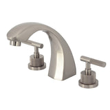 Convergent Two-Handle 3-Hole Deck Mount Roman Tub Faucet with Knurled Handle