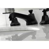 Whitaker Two-Handle 3-Hole Deck Mount Widespread Bathroom Faucet with Brass Pop-Up Drain