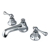 Metropolitan Two-Handle 3-Hole Deck Mount Widespread Bathroom Faucet with Brass Pop-Up Drain