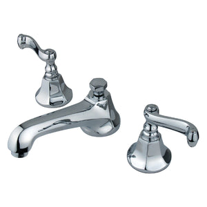 Royale Two-Handle 3-Hole Deck Mount Widespread Bathroom Faucet with Brass Pop-Up Drain