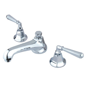 Metropolitan Two-Handle 3-Hole Deck Mount Widespread Bathroom Faucet with Brass Pop-Up Drain