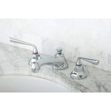 Silver Sage Two-Handle 3-Hole Deck Mount Widespread Bathroom Faucet with Brass Pop-Up Drain