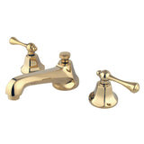 Metropolitan Two-Handle 3-Hole Deck Mount Widespread Bathroom Faucet with Brass Pop-Up Drain