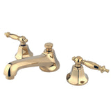 Metropolitan Two-Handle 3-Hole Deck Mount Widespread Bathroom Faucet with Brass Pop-Up Drain