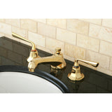 Silver Sage Two-Handle 3-Hole Deck Mount Widespread Bathroom Faucet with Brass Pop-Up Drain