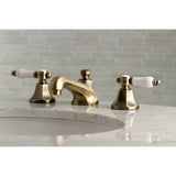 Bel-Air Two-Handle 3-Hole Deck Mount Widespread Bathroom Faucet with Brass Pop-Up Drain