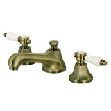 Bel-Air Two-Handle 3-Hole Deck Mount Widespread Bathroom Faucet with Brass Pop-Up Drain