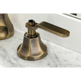 Whitaker Two-Handle 3-Hole Deck Mount Widespread Bathroom Faucet with Brass Pop-Up Drain