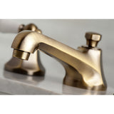 Metropolitan Two-Handle 3-Hole Deck Mount Widespread Bathroom Faucet with Brass Pop-Up Drain