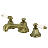 Metropolitan Two-Handle 3-Hole Deck Mount Widespread Bathroom Faucet with Brass Pop-Up Drain