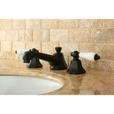 Metropolitan Two-Handle 3-Hole Deck Mount Widespread Bathroom Faucet with Brass Pop-Up Drain