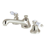 Bel-Air Two-Handle 3-Hole Deck Mount Widespread Bathroom Faucet with Brass Pop-Up Drain