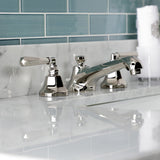 Metropolitan Two-Handle 3-Hole Deck Mount Widespread Bathroom Faucet with Brass Pop-Up Drain