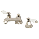 Metropolitan Two-Handle 3-Hole Deck Mount Widespread Bathroom Faucet with Brass Pop-Up Drain