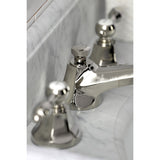 Tudor Two-Handle 3-Hole Deck Mount Widespread Bathroom Faucet with Brass Pop-Up Drain