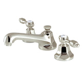 Tudor Two-Handle 3-Hole Deck Mount Widespread Bathroom Faucet with Brass Pop-Up Drain