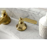 Whitaker Two-Handle 3-Hole Deck Mount Widespread Bathroom Faucet with Brass Pop-Up Drain