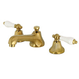 Metropolitan Two-Handle 3-Hole Deck Mount Widespread Bathroom Faucet with Brass Pop-Up Drain