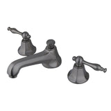 Naples Two-Handle 3-Hole Deck Mount Widespread Bathroom Faucet with Brass Pop-Up Drain