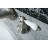 Metropolitan Two-Handle 3-Hole Deck Mount Widespread Bathroom Faucet with Brass Pop-Up Drain