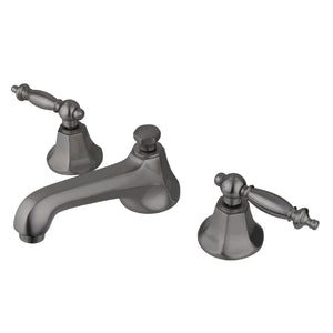 Metropolitan Two-Handle 3-Hole Deck Mount Widespread Bathroom Faucet with Brass Pop-Up Drain