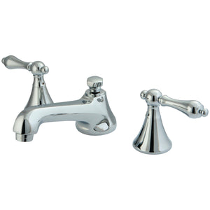 Two-Handle 3-Hole Deck Mount Widespread Bathroom Faucet with Brass Pop-Up Drain