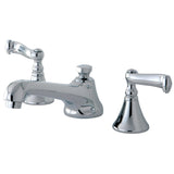 Two-Handle 3-Hole Deck Mount Widespread Bathroom Faucet with Brass Pop-Up Drain