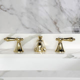 Two-Handle 3-Hole Deck Mount Widespread Bathroom Faucet with Brass Pop-Up Drain