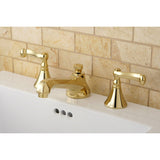 Two-Handle 3-Hole Deck Mount Widespread Bathroom Faucet with Brass Pop-Up Drain