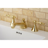 Naples Two-Handle 3-Hole Deck Mount Widespread Bathroom Faucet with Brass Pop-Up Drain