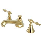 Naples Two-Handle 3-Hole Deck Mount Widespread Bathroom Faucet with Brass Pop-Up Drain