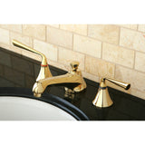 Two-Handle 3-Hole Deck Mount Widespread Bathroom Faucet with Brass Pop-Up Drain