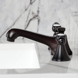 Two-Handle 3-Hole Deck Mount Widespread Bathroom Faucet with Brass Pop-Up Drain