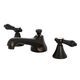 Two-Handle 3-Hole Deck Mount Widespread Bathroom Faucet with Brass Pop-Up Drain