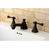 Two-Handle 3-Hole Deck Mount Widespread Bathroom Faucet with Brass Pop-Up Drain