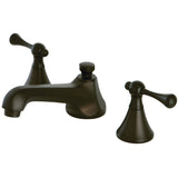 Two-Handle 3-Hole Deck Mount Widespread Bathroom Faucet with Brass Pop-Up Drain