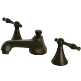 Naples Two-Handle 3-Hole Deck Mount Widespread Bathroom Faucet with Brass Pop-Up Drain