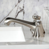 Two-Handle 3-Hole Deck Mount Widespread Bathroom Faucet with Brass Pop-Up Drain