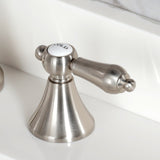 Two-Handle 3-Hole Deck Mount Widespread Bathroom Faucet with Brass Pop-Up Drain