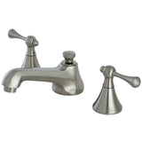 Two-Handle 3-Hole Deck Mount Widespread Bathroom Faucet with Brass Pop-Up Drain