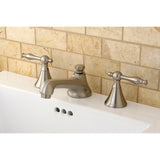 Naples Two-Handle 3-Hole Deck Mount Widespread Bathroom Faucet with Brass Pop-Up Drain