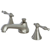 Naples Two-Handle 3-Hole Deck Mount Widespread Bathroom Faucet with Brass Pop-Up Drain