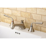 Two-Handle 3-Hole Deck Mount Widespread Bathroom Faucet with Brass Pop-Up Drain