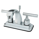 Manhattan Double-Handle 3-Hole Deck Mount 4-Inch Centerset Bathroom Faucet with Brass Pop-Up