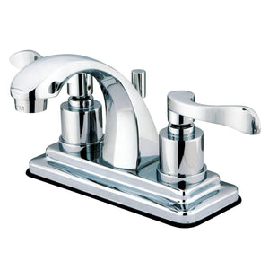 NuWave Double-Handle 3-Hole Deck Mount 4-Inch Centerset Bathroom Faucet with Brass Pop-Up